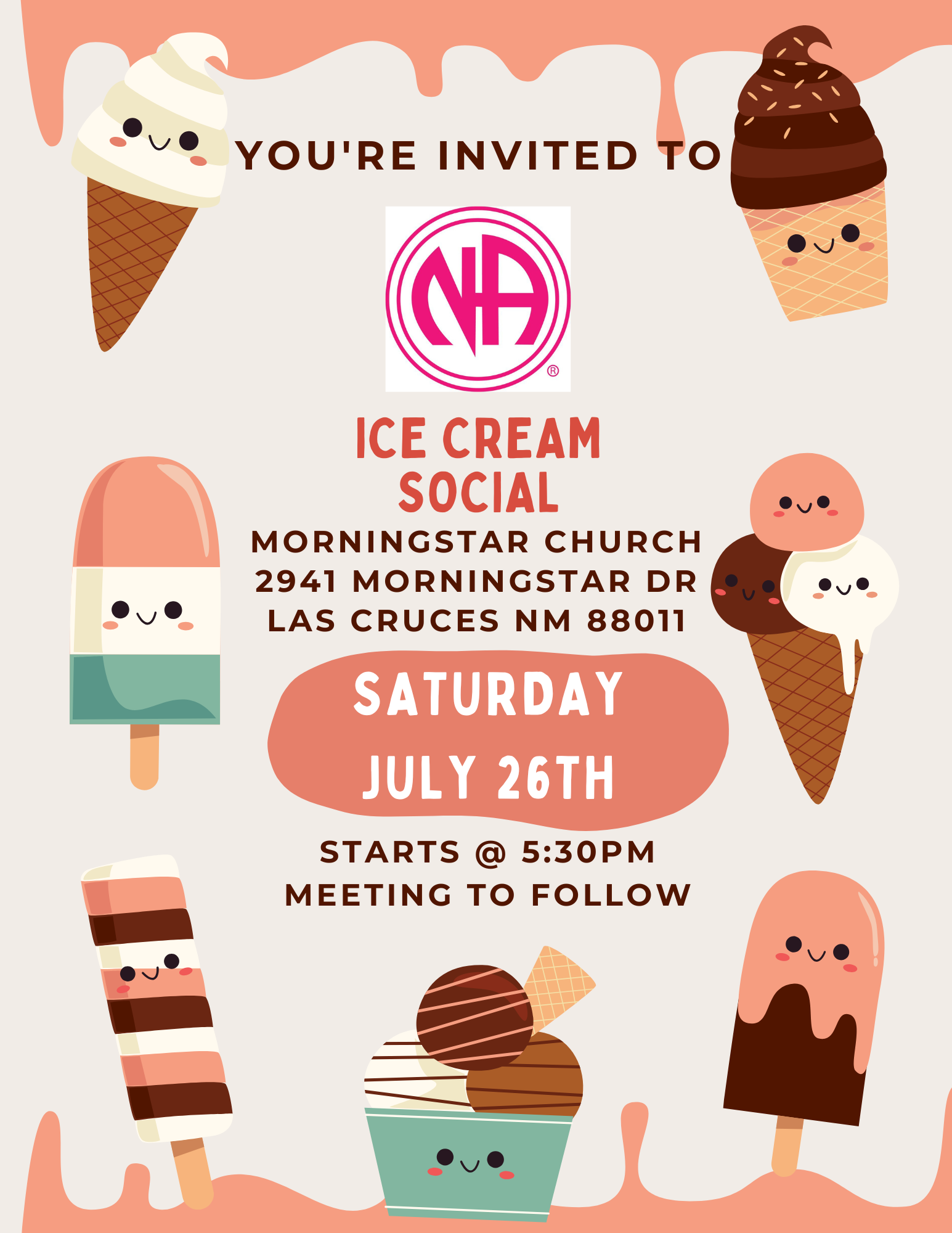 Colorful Playful Illustrative Ice Cream Festival Invitation Flyer